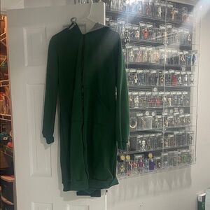Elegant Women's Green Hooded Jacket